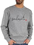 Sweater Pullover Sweatshirt Herren Damen - Freundin Geschenk - Soulmate - Seelenverwandter - L - Grau meliert - soulmat - JH030