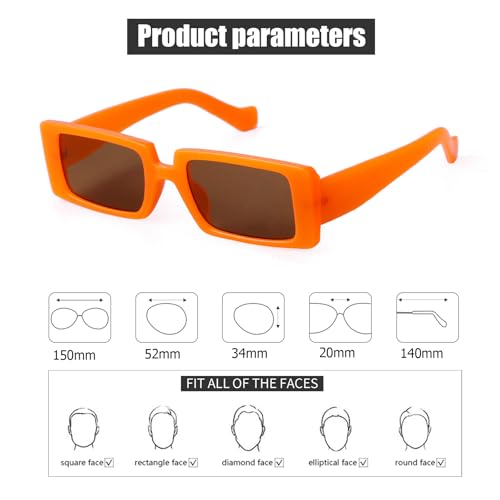 Image of SORVINO Trendy Rectangle Sunglasses for Women Vintage 90s Retro Fashion Narrow Cool Square Frame Sunglasses