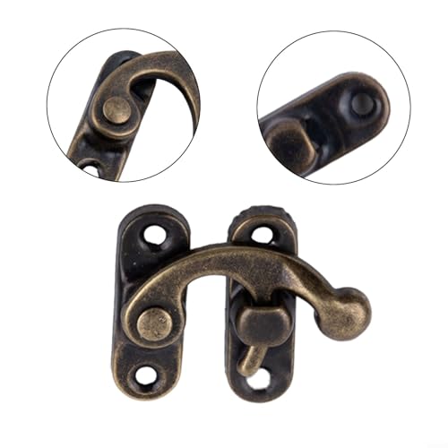 Image of 30 Pieces Antique Bronze Iron Padlock Hasp Hook Lock Set For Mini Jewelry Wooden Box With Screws(Bronze)
