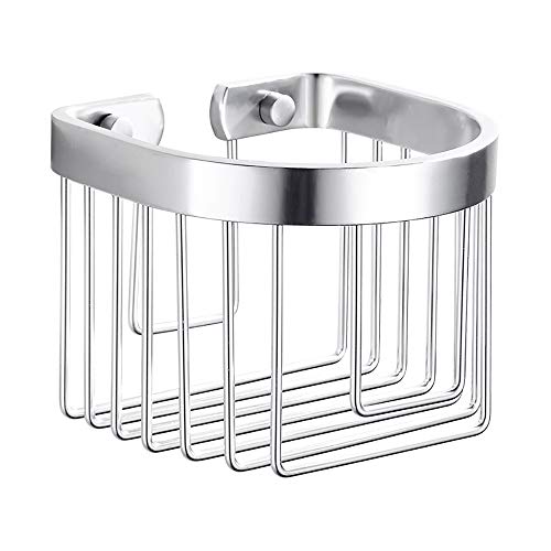 Preisvergleich Produktbild ALSGON Freistehender Toilettenpapierhalter Edelstahl, Natur Platzsparend Klopapierhalter Freistehend Praktische Aufbewahrung FüRs Badezimmer,White