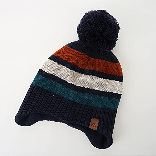 Image of Boys Winter Hat Baby Beanies with Earflap Upgrade Fleece-Lined Skiing Toddler Hat