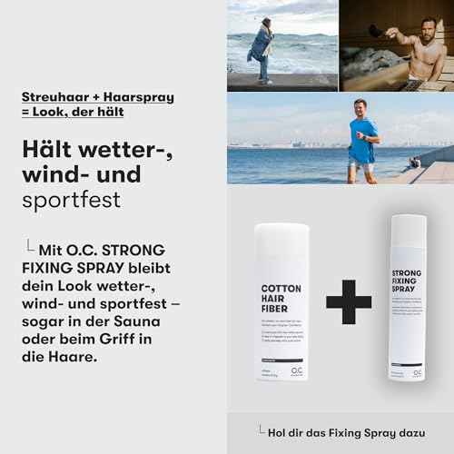 O.C. HAIRCARE Streuhaar zur Haarverdichtung - für Scheitel, kahle Stellen am Ober- und Hinterkopf - von führenden Salons empfohlen - 11 Farben - widerstandsfähige Streuhaare (Mittelbraun)