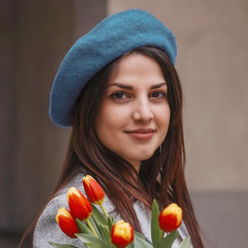 Image of Klong Women Wool Beret Hat French Style Solid Color