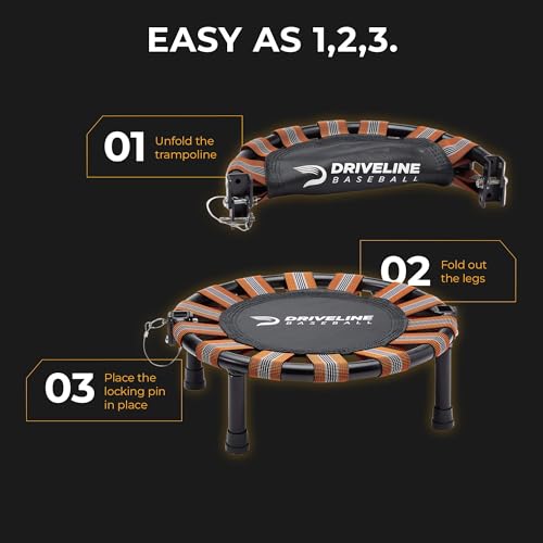 Image of Driveline Baseball Shoulder Recovery Mini Trampoline (18-Inch) Portable with Carrying Case