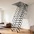 Attic Ladder with 660 lb Capacity - Ceiling-Mounted Retractable Folding Stairs with Handrail, 12 Steps, Fits 8.8-9.8 ft Ceilings (27.6x39.4 inch Opening)