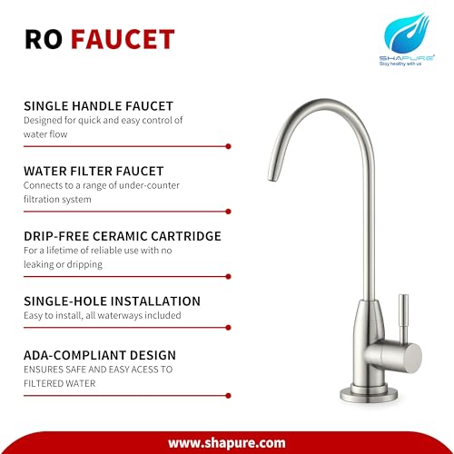 Image of Shapure Premium 304 Grade Steel Faucet for RO Water Purifier | 100% Lead-Free | Enhance Your Water Filtration Experience (Faucet SS304)