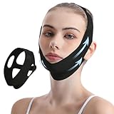 Reusable Facial Lifting Belt, V Line Lifting Mask with Chin Strap for Sleeping, Jaw Exerciser V-Shaped Double Chin Reduce (Deep Black)