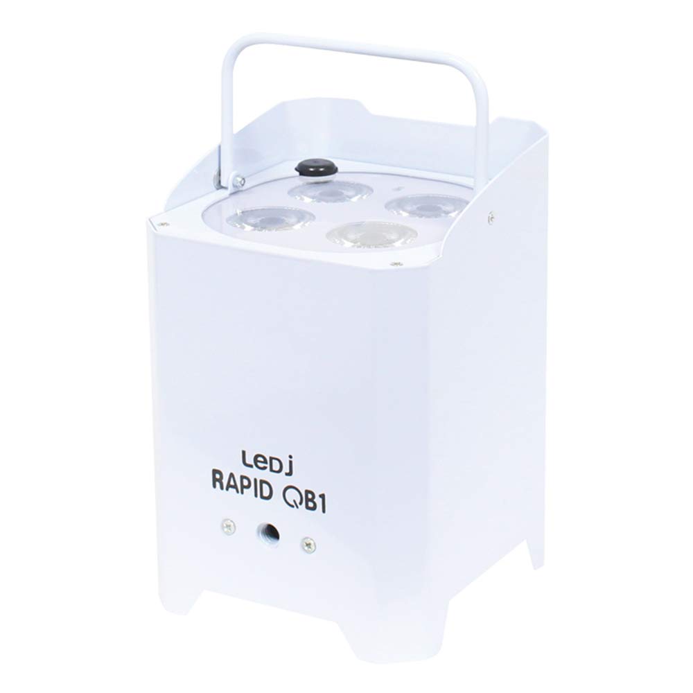 LEDJ Rapid QB1 Hex LED Uplighter - Juego de 4 bombillas LED inalámbricas para DJ o discoteca