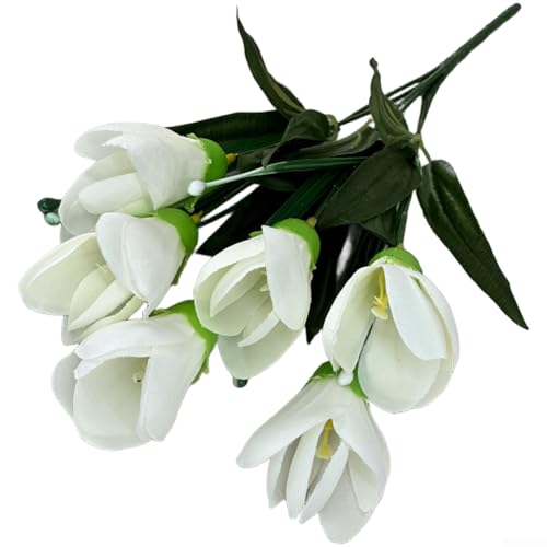 Tulipanes artificiales decorativos de 38 cm con tallos de seda de plástico para fiestas 3