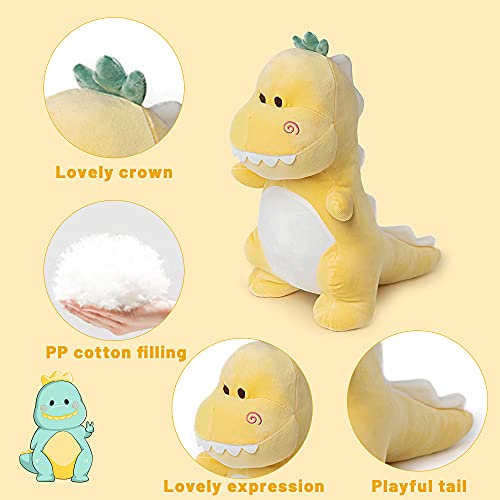 Adorlynetty Dinosaur Stuffed Animal,12“ Cute Stuffed Dinosaur Plush Soft Dino Stuffed Animals Dino Plush Dinosaur Plushie Toys For Boys Girls Kids Baby Toddlers (Yellow) #TOP4