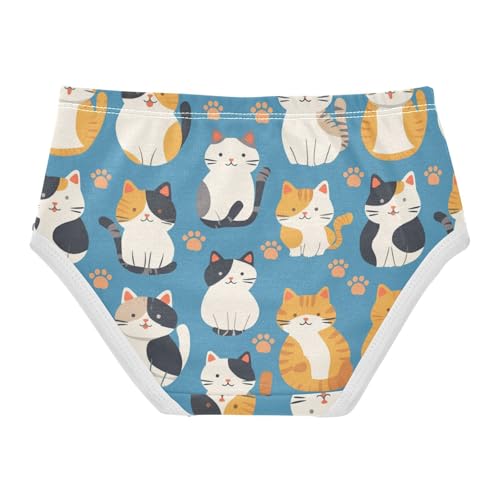 Wusikd Cats Paw Prints Girls' Underwear Cotton Cute Girls Briefs Soft Toddler Underwear 2T2