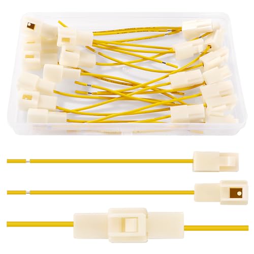 Image of YIXISI 10 Pairs 6.3mm 1 Pin Automotive Electrical Connectors, Male and Female Housing Connector with 100mm 18 AWG Cable, for Motorcycle, Bike, Car, Boats