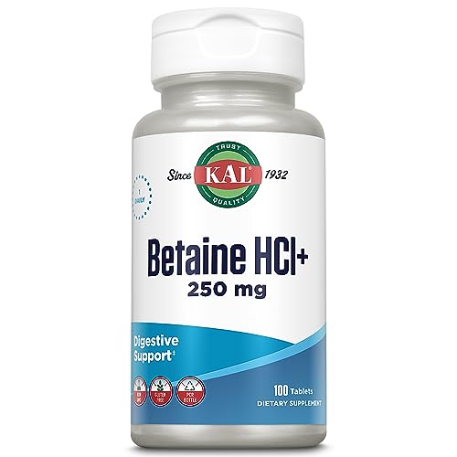 KAL Betaine HCL Pepsin Supplement – 100 Tablets