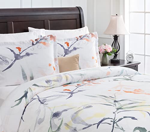 Chanasya Bedding Watercolor Floral Print Duvet Cover Set Twin Size - Double Brushed Microfiber Duvet Cover - Breathable Washable - Wrinkle, Fade, And Stain Resistant - Twin Size #TOP1