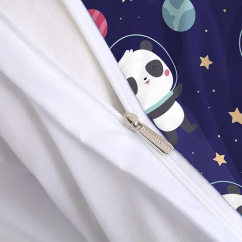 Housse de couette 140x200cm fermeture éclair microfibres panda - 5