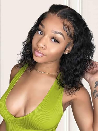 Human Hair Wig 13x4 HD Lace Front Wigs For Women Water Wave Brazilian Transparent Gluless Lace Frontal Wig Pre Plucked 150% Density 16inch