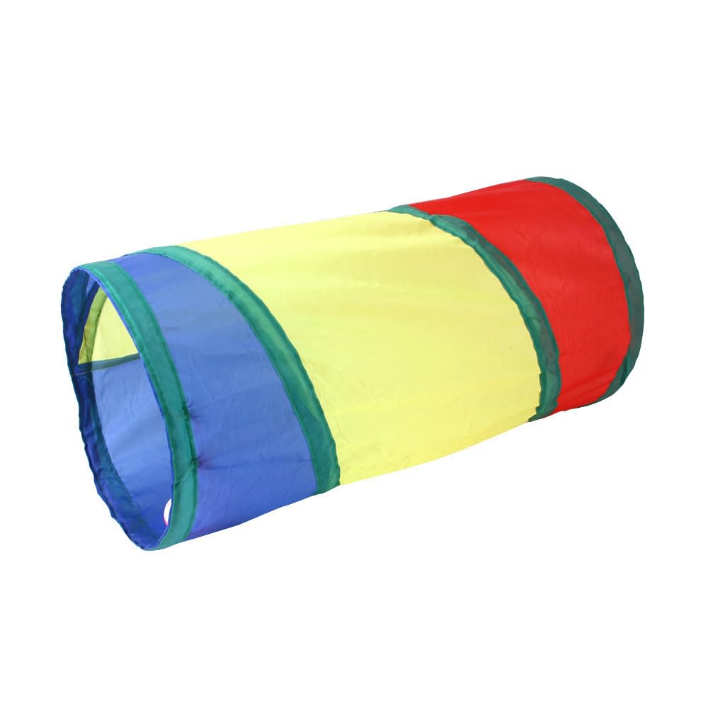 Túneles de gato arcoíris con bola interactiva para interiores y exteriores, túnel grande para gatos, juguete para gatitos, gatitos, conejos, 2 vías