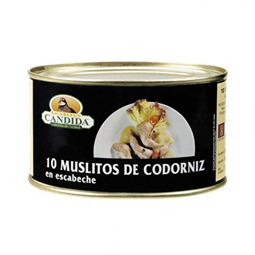 La Abuela Cándida- Muslitos De Codorniz En Escabeche- Plato Artesanal con Solo Ingredientes Naturales- (10 Uds/Lata)- 475 Gramos