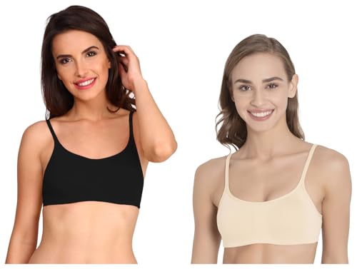 Image of Jockey SS12 Women's Wirefree Non Padded Super Combed Cotton Elastane Stretch Full Coverage Beginners Bra with Adjustable Straps (Pack of 2)