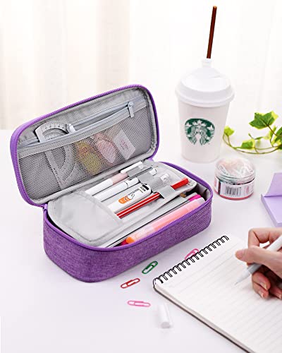Image of YOKUMA Pencil Case,Large Capacity Pencil Pouch,Aesthetic Zipper Pencil Box, Back to School Supplies for College Student Teen Adults,Travel Essentials,Electronic Cable Organize
