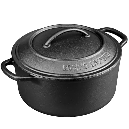 Pre-Seasoned Cast Iron Dutch Oven Pot with Lid Dual Handle, Sourdough Bread Baking Pots, Bread Oven, Camping, Grill, Ind - Additional View