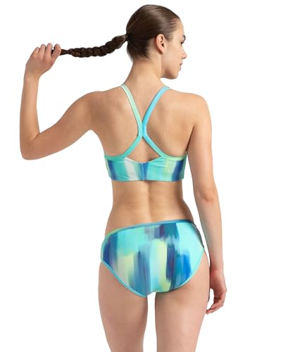 Image of Speedo Women's Endurance10 Printed Racerback Bikini Set Swimming Costume Swimwear | Chlorine Resistance | UPF 40+ Sun Protection | Racerback Design | Removable Bra Pads
