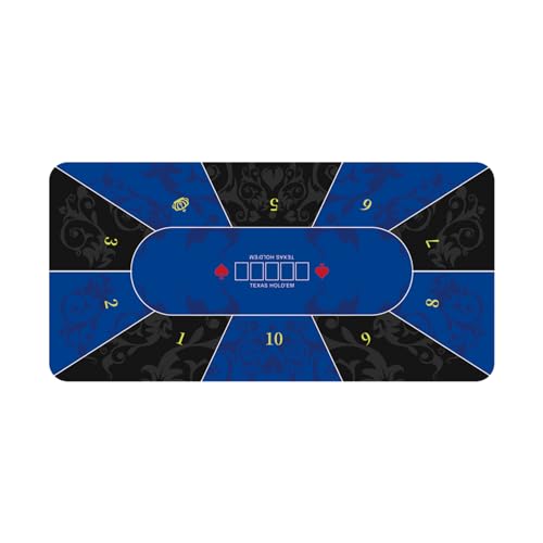 Poker Table Top,Texas Hold'Em Poker Mat ， 10 Players Portable Poker Table Top Mat,Folding Rubber Foam Texas Hold'Em Poker Mat For Tables,Anti-Slip Pok