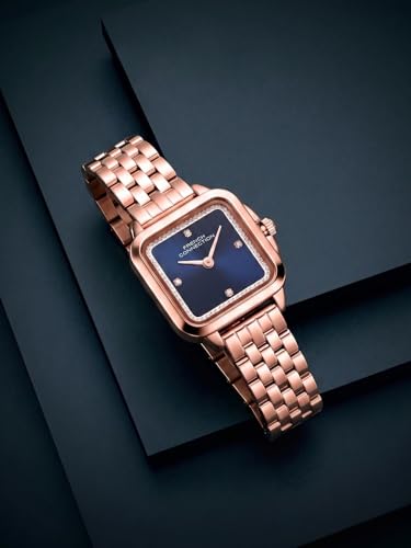 Image of French Connection Bijou Carre | Analog Display | Blue Sunray Dial | Stainless Steel Strap | Watch for Women - FCN0217URGM