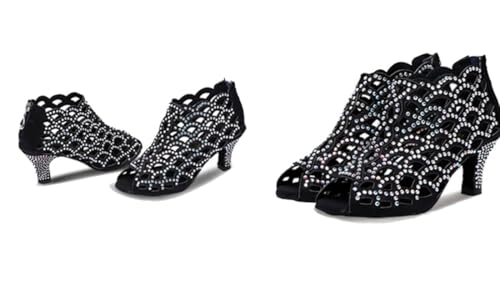 Danse de salon femme noir l'élégance d'un talon de 7.5cm - 4