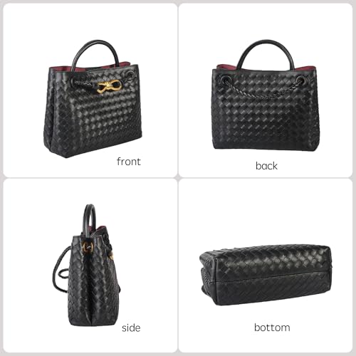 Bolso Tote tejido para mujer con asa superior y bandolera miniatura 6