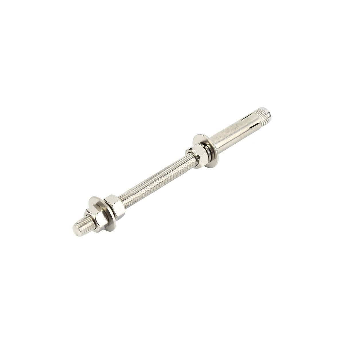 Unifizz 304 Stainless Steel Expansion Screw, M8x300 Wedge Anchor Zinc,Suspended Ceiling Bolt, Sliver, 10 Pcs