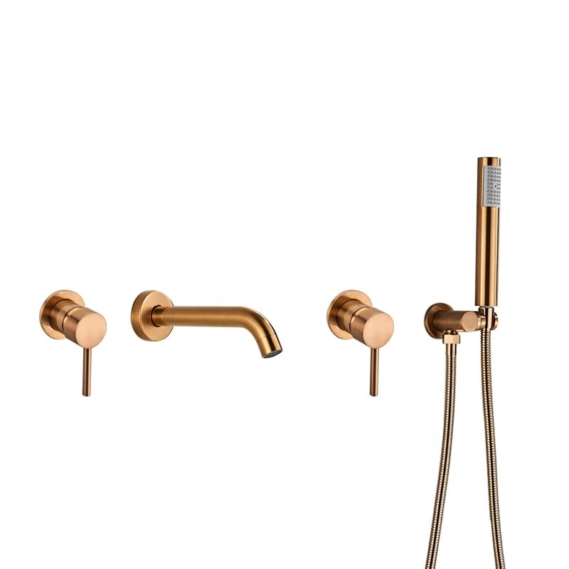 Robinet de douche dissimulé en laiton rose brossé or avec contrôle de débit précis