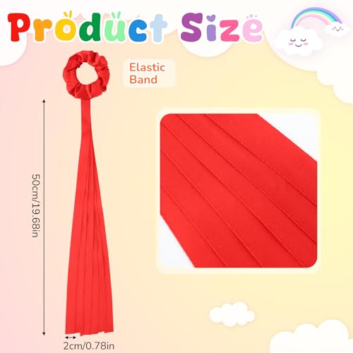 Image of VioraWhite 24 Pcs Rainbow Dance Ribbons for Kids Rainbow Rhythm Ribbons Elastic Wrist Streamers Hand Held Rhythm Streamers Gymnastics Dance Party Props for Adult Decor (0.8 x 19.7 Inch