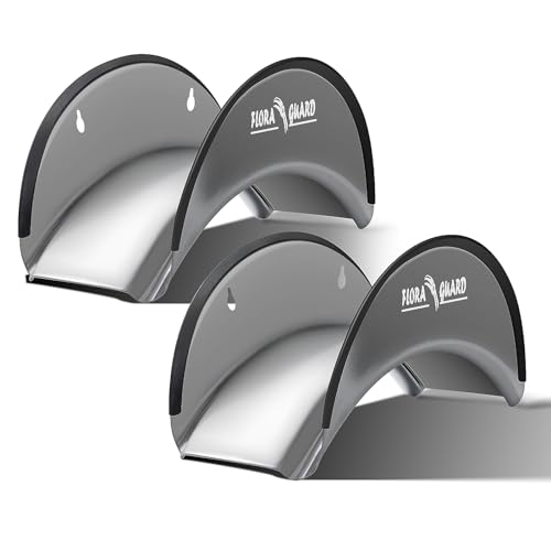 FLORA GUARD BG003-G-Lot de 2 supports muraux en métal robuste pour tuyau d'arrosage jusqu'à 38 m - Anti-rouille - Antidérapants - Idéal pour les tuyaux et...