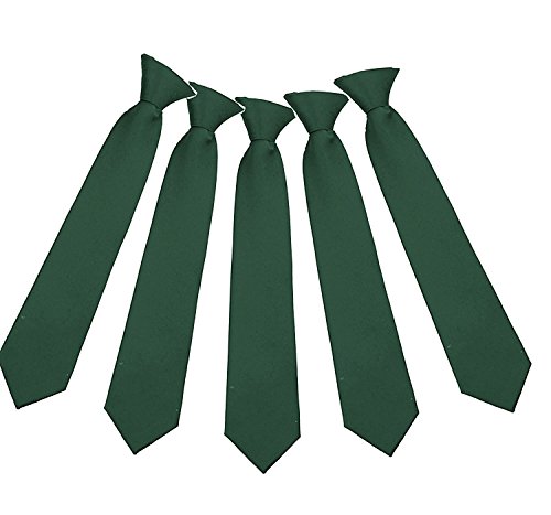 Boys Clipon Ties 5 pcs Kids Solid Color Neck Ties Children Clip-on ties