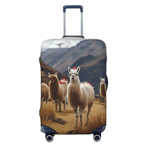 Housse de bagage llamas in the Andes noire élastique lavable taille L