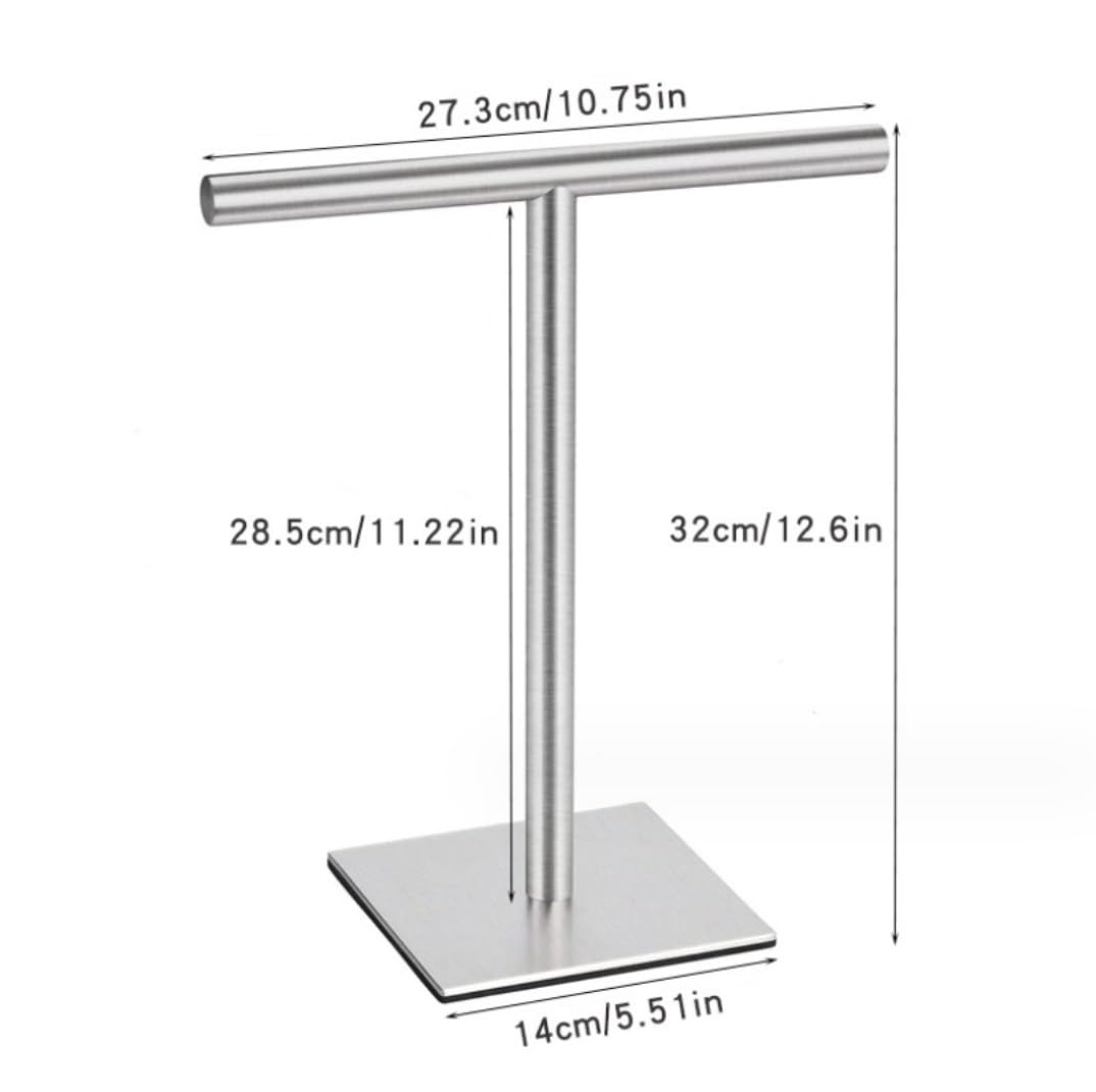 Toallero Toallero De Acero Inoxidable 304, Moderno para Encimera Baño con Barra 10 Pulgadas Independiente(Blue,Silver)
