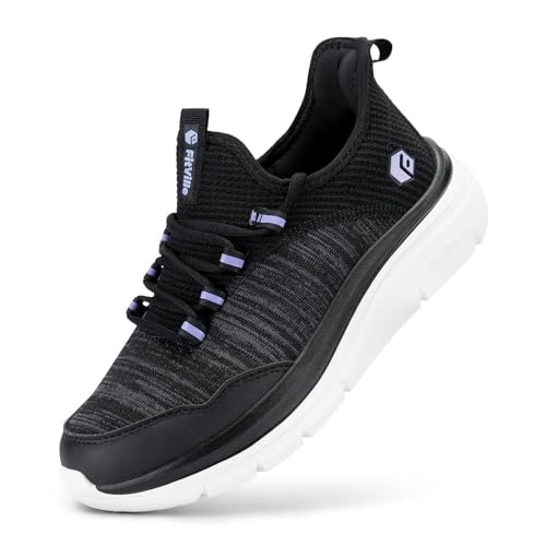 FitVille Slip On Sneakers Women Slip On Shoes Hand Free Wide Walking Shoes Arch Support Shock...