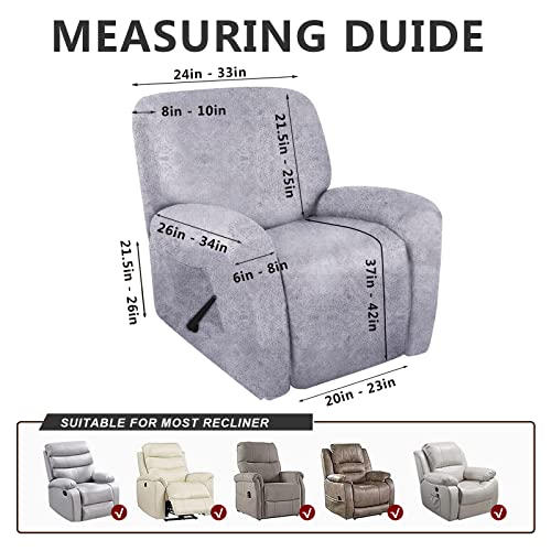 Image of ANARACHON Recliner Chair Covers Leather Like, 4 Pieces Recliner Cover for Recliner Chair, Soft Sofa Slipcover Furniture Protector Washable Sofa Cover for Pets Kids (Marbling)
