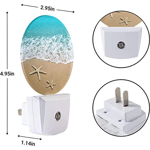 Image of EKOBLA Ocean Night Light, Beach Sand and Wave Night Lights Plug Into Wall with Dusk to Dawn Sensor, 0.5W for Women and Kids