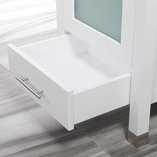 Qierao 20" Bathroom Vanity With Sink Combo Stand Cabinet And White Ceramic Vessel Sink And Stainless Steel Faucet, White #TOP7