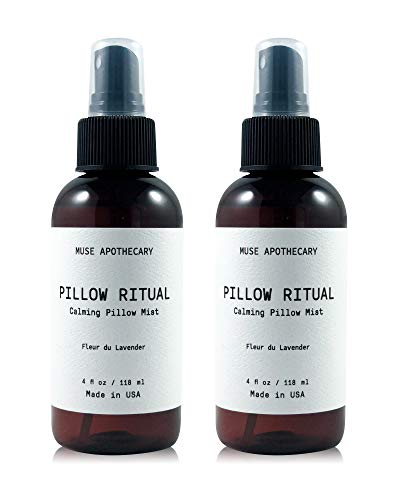 Muse Bath Apothecary Pillow Ritual - Aromatic, Calming and Relaxing Pillow Mist, Linen and Fabric Spray - Infused with Natural Aromatherapy Essential Oils - 4 oz, Fleur du Lavender, 2 Pack