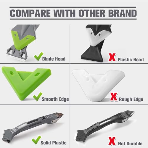 caulk remover tool,Silicone Caulking Tool Kit,Caulking Tool 5 in 1 with Grout Scraper,Adhesive Residue Scraper Seam Repair Kit,Ideal for Kitchen, Bathroom, and Window Sealing Finishing - Image 5