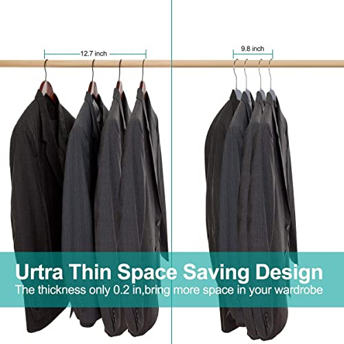 Oika Plastic Hangers, Coat Hangers 50 Pack,Upgraded Rubber Stripe Non-Slip Hangers Space Saving Pants Hangers Heavy Duty Grey Hangers #TOP6
