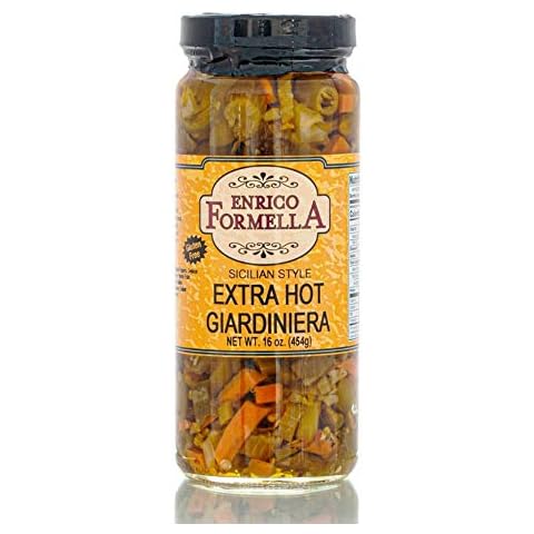 Enrico Formella | Extra Hot Giardiniera | Italian - Chicago Style Hot Pickled Vegetables 16oz. (2-pack) Cover