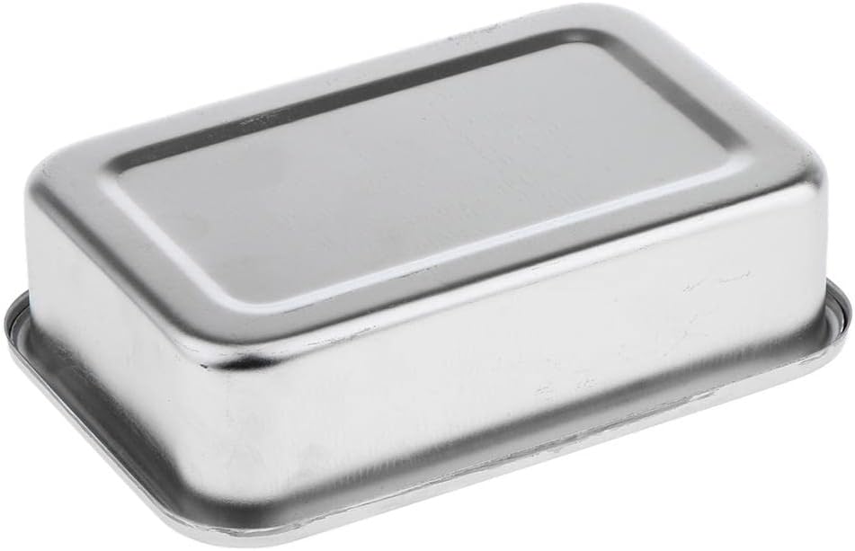 Stainless Steel Instrument Tray with Lid - -Iodophor Material for Dental and Piercing Tools - Organizer Box for Camping and Cutlery Storage - A