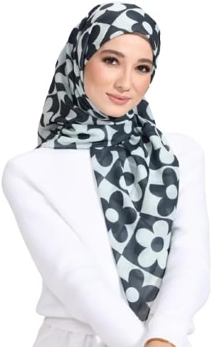 GenericBlack Color Flower Shape Printed cotton voil Women Stoles Scarf Shawl,winter wear Scarf,Scarves Wholesale Hijab For Women.