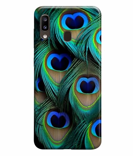 Image of Printed Hard Back Case Cover & Compatible for Samsung Galaxy A20 / Samsung A30 / Samsung M10S | Peacock Feather (Multicolor) - D1184
