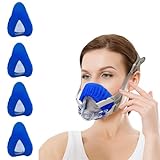playWooWgo 4 Pack CPAP' Mask Liners Covers for Seal Mask Cushion Comfort Silky CPAP' Mask Covers Compatible with Large Size F20 Full Face Masks,Improve The Comfort of Wearing The Mask (Blue, Large)