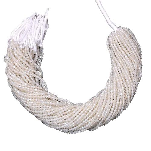 Pierre de Lune blanche en perles 3mm à facettes pour enfiler vos colliers